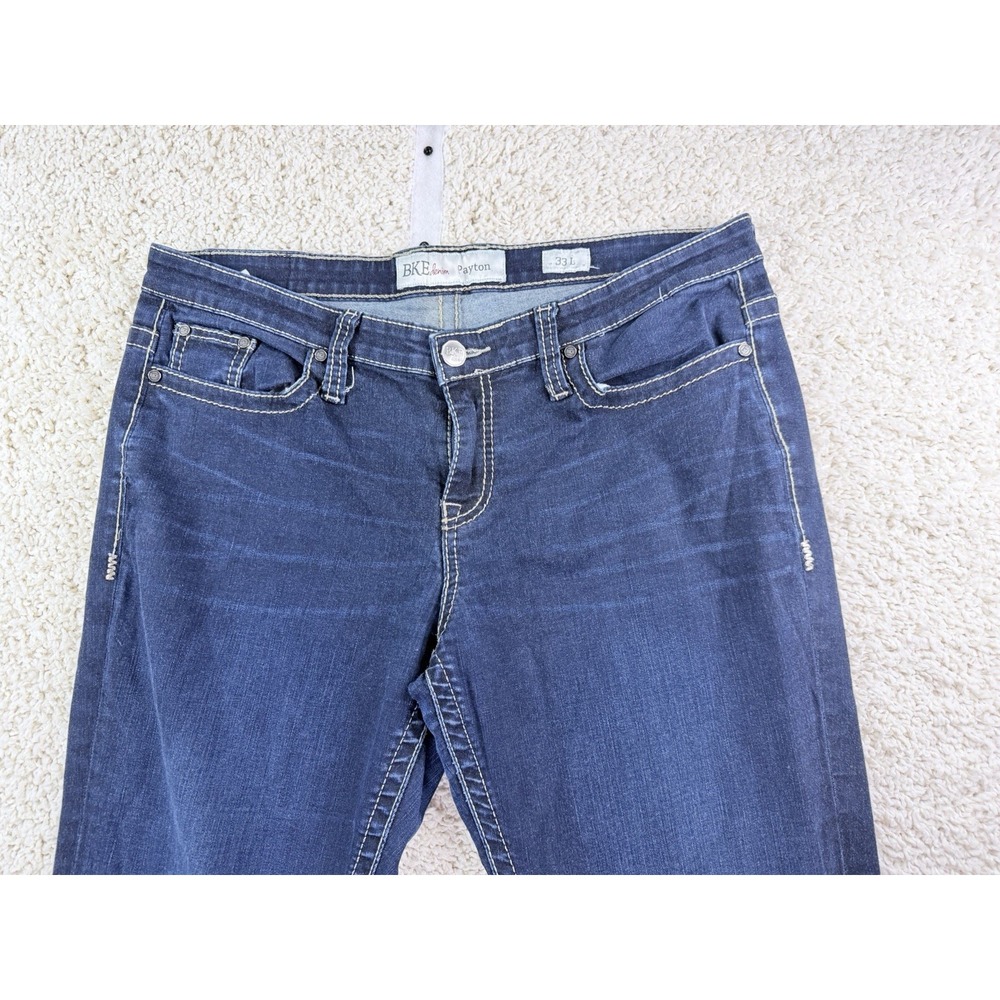 BKE Payton Bootcut Jeans Womens 33 Dark Wash Embroidered Pockets 33x33.5 Lot 2 - Picture 15 of 16